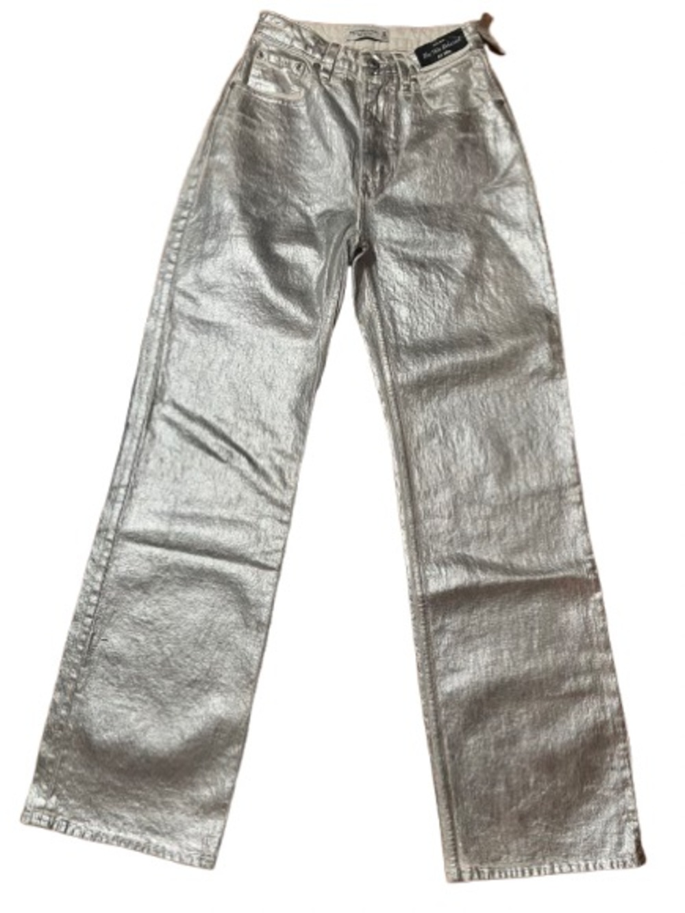 NWT Abercrombie & Fitch The 90’s Relaxed Fit Curve Love Silver Jeans Size 24